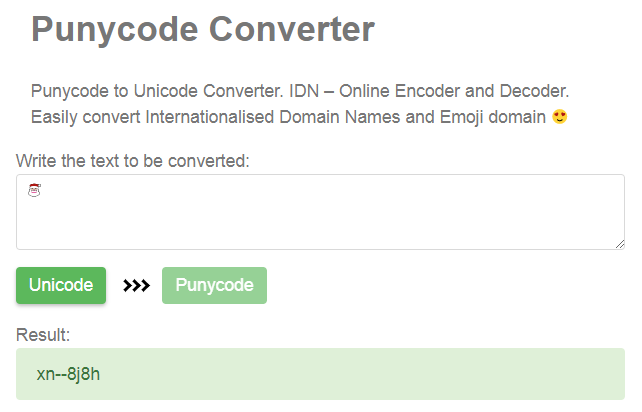Zamiana emoji na punycode